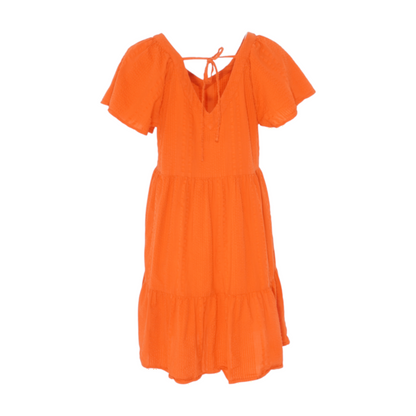 Orange Striped Midi Dress