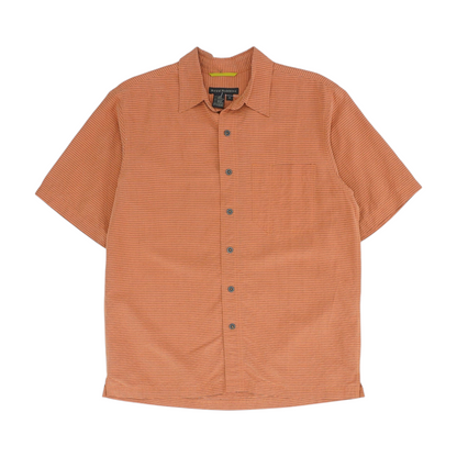 Orange Striped Short Sleeve Button Down