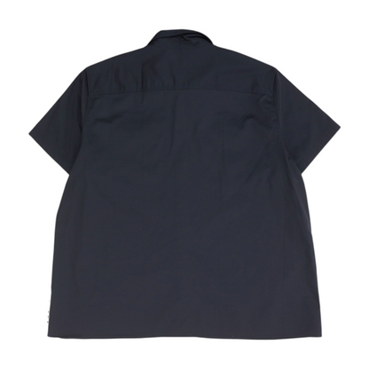 Navy Solid Short Sleeve Button Down