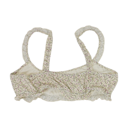 Beige Floral Swim Top