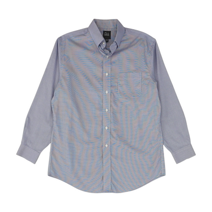 Blue Houndstooth Long Sleeve Button Down