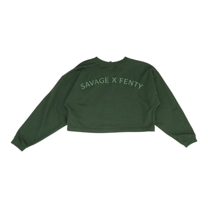 Green Solid Sweatshirt Pullover