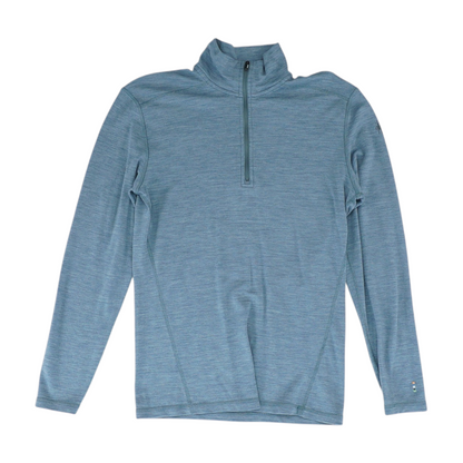 Blue Solid 1/4 Zip Pullover