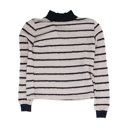 Beige Striped Pullover Sweater