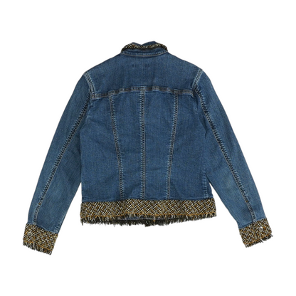 Blue Solid Denim Jacket