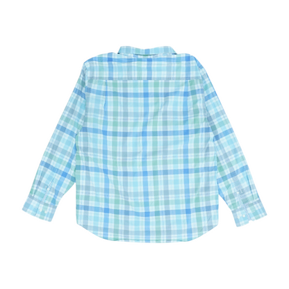 Blue Plaid Long Sleeve Button Down