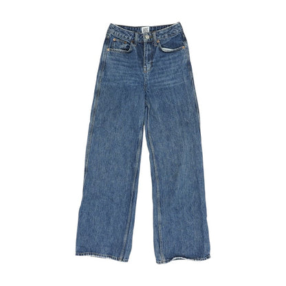 Blue High Rise Wide Leg Jeans