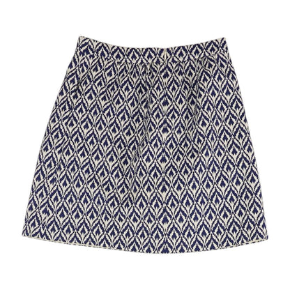 Blue Geometric Midi Skirt