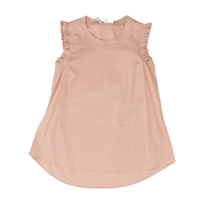 Pink Solid Short Sleeve Blouse