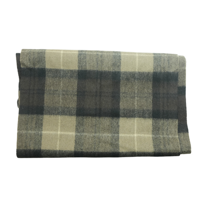 Brown Plaid Wool Scarf
