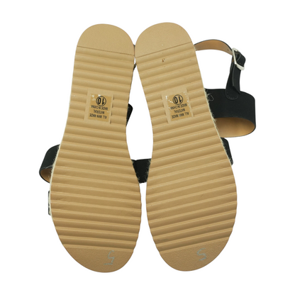 Black Wedged Sandals