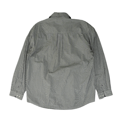 Black Print Long Sleeve Button Down