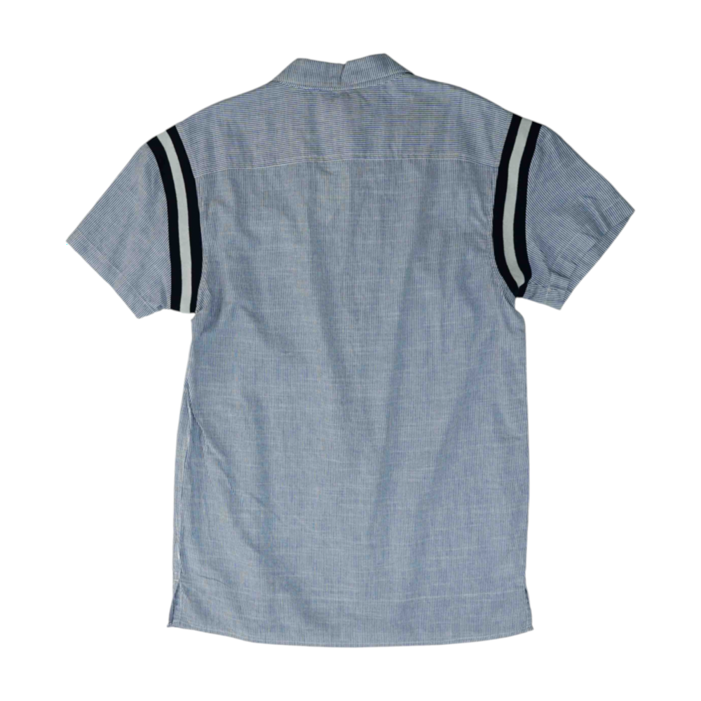 Blue Striped Short Sleeve Button Down