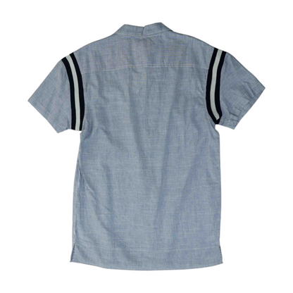 Blue Striped Short Sleeve Button Down