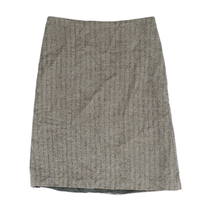 Brown Herringbone Mini Skirt