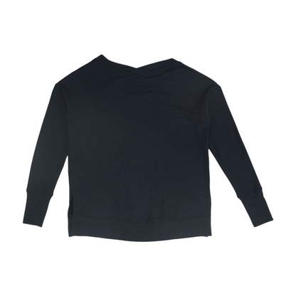 Black Solid Sweatshirt Pullover