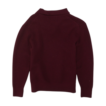 Burgundy Solid Pullover Sweater