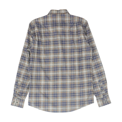 Navy Plaid Long Sleeve Button Down