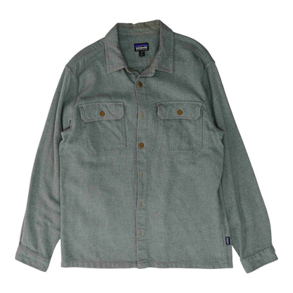 Gray Solid Flannel Button Down