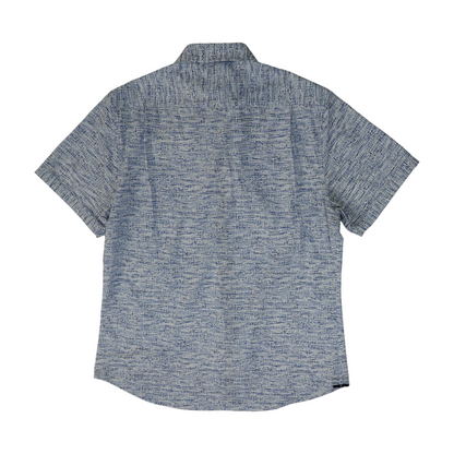Blue Abstract Short Sleeve Button Down