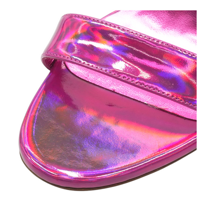 Miss Z 100 mm Strappy Sandal in Laminated Pink Leather