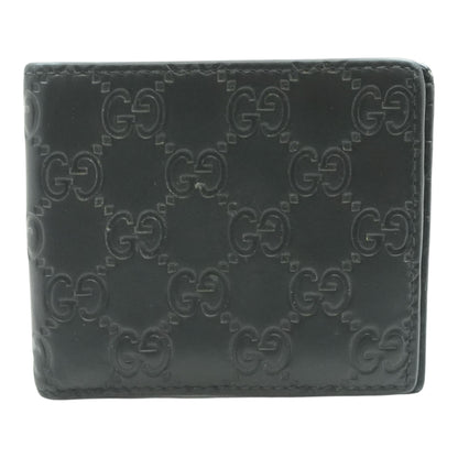 Black Guccisima Bi-Fold Leather Wallet