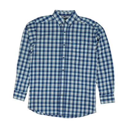 Blue Plaid Long Sleeve Button Down