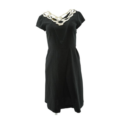 Black Solid Midi Dress
