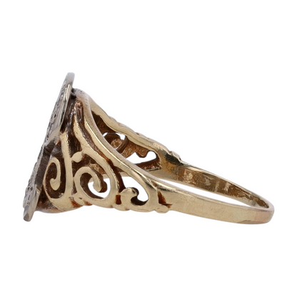 14K Two-Tone Gold Diamond Fashion Ring