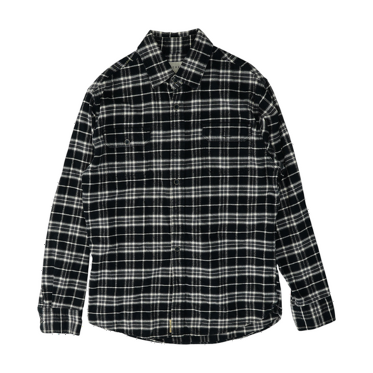 Black Plaid Flannel Button Down