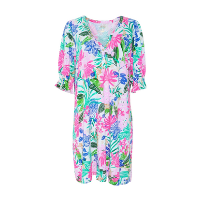 White Floral Midi Dress