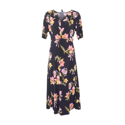 Black Floral Midi Dress