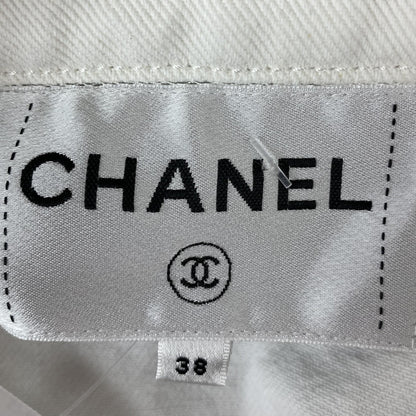 White Pre Spring-Summer 2026 Embroidered Denim Blouson Jacket