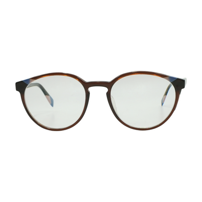 Brown VFU251 Round Prescription Eyewear