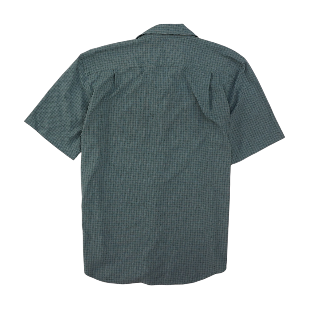 Green Plaid Short Sleeve Button Down