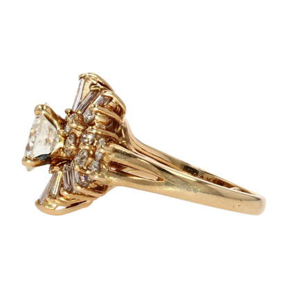 4 3/4 ctw 14K Yellow Gold Diamond Engagement Ring