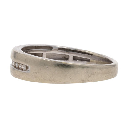 1/4 Ct 10K White Gold Channel Set Round Diamond Band