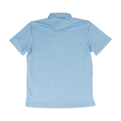 Blue Solid Short Sleeve Polo