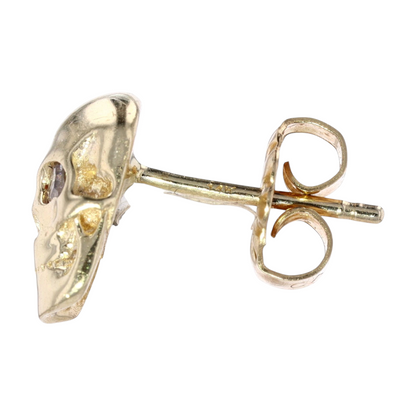 14K Yellow Gold Diamond Stud Earring