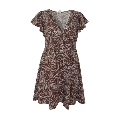 Brown Graphic Mini Dress