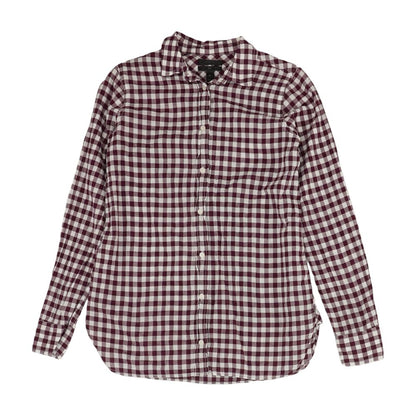 Burgundy Check Button Down
