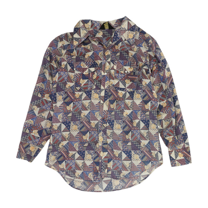 Vintage Multi Abstract Long Sleeve Button Down