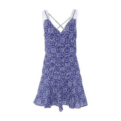 Navy Print Mini Dress