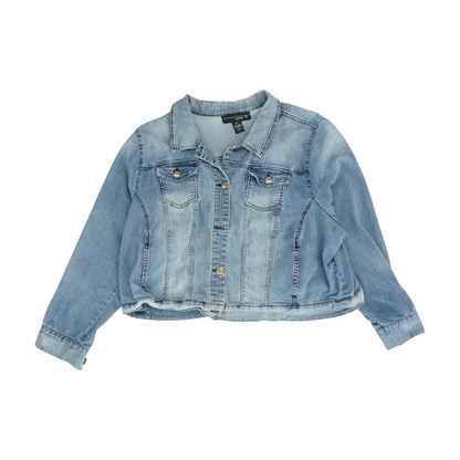 Blue Solid Denim Jacket