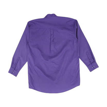 Purple Solid Long Sleeve Button Down
