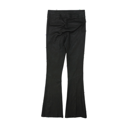 Hoxton Black High-Rise Leather Flare Pants