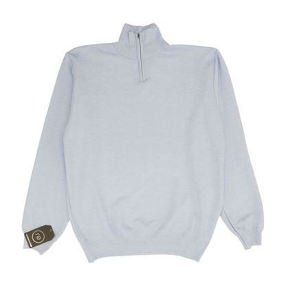 Blue Solid 1/4 Zip Sweater