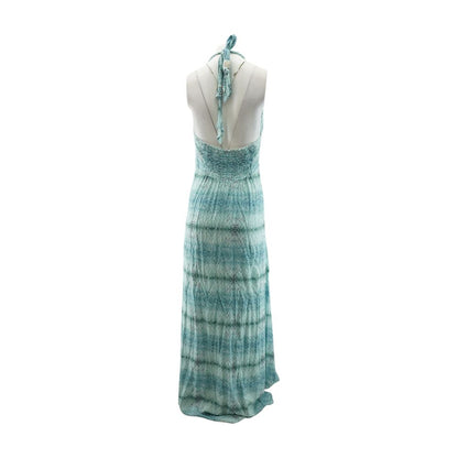 Blue Animal Print Maxi Dress