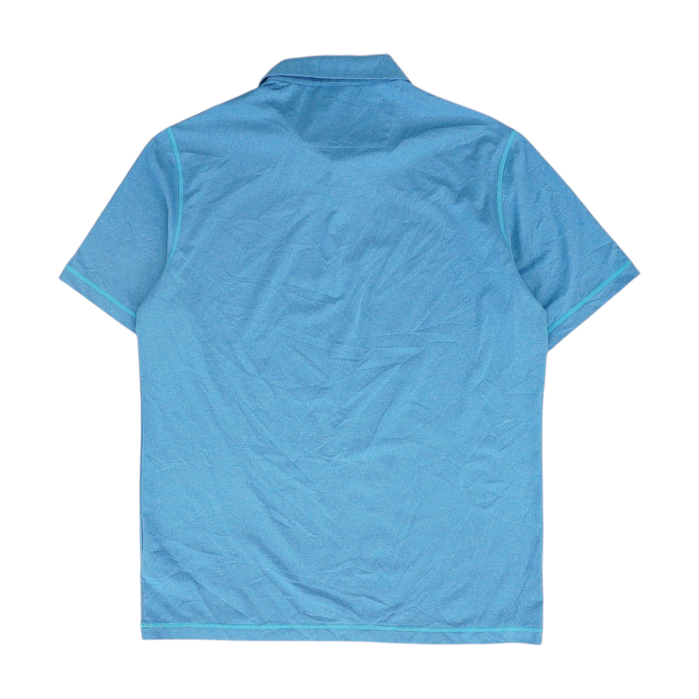 Blue Solid Short Sleeve Polo