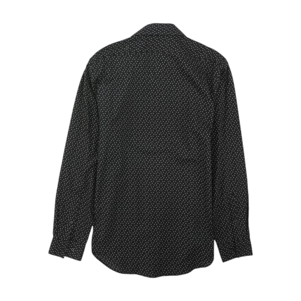 Black Geometric Long Sleeve Button Down